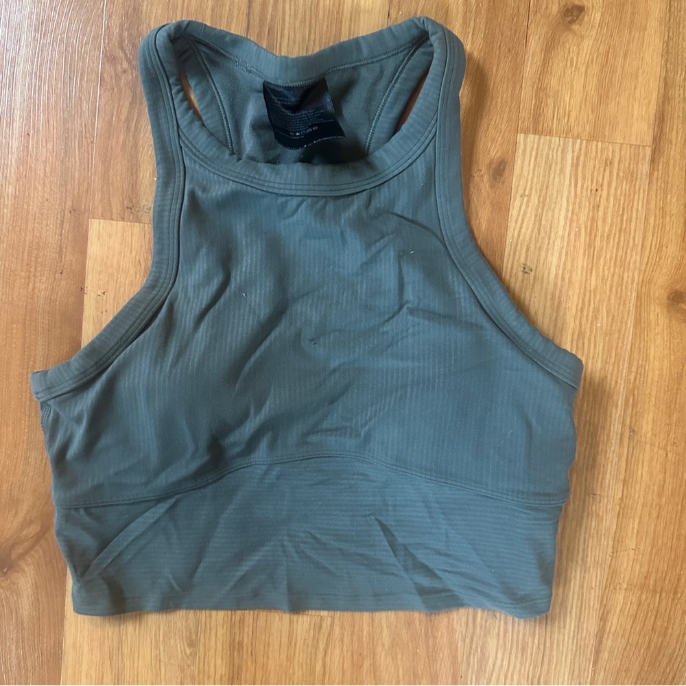 Lululemon Olive Green High Neck Tank size 6
